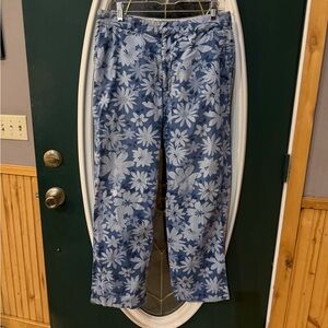 Abercrombie & Fitch Blue and White Floral Trousers